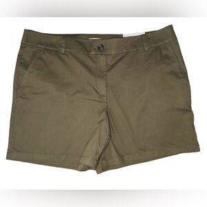 Loft 6” Twill Chino Olive Green Shorts Women’s Sz 16 NWT